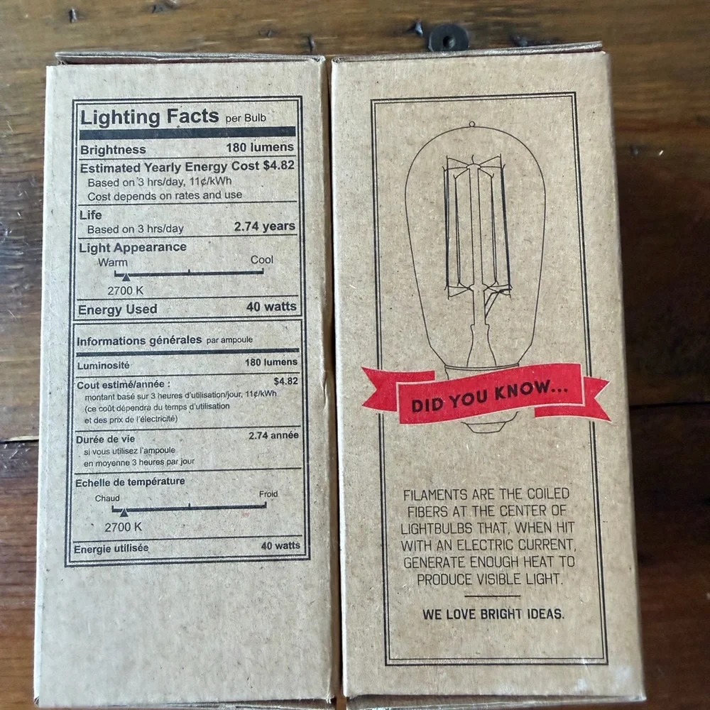 NWT West Elm 40 Watt Edison Style Bulb